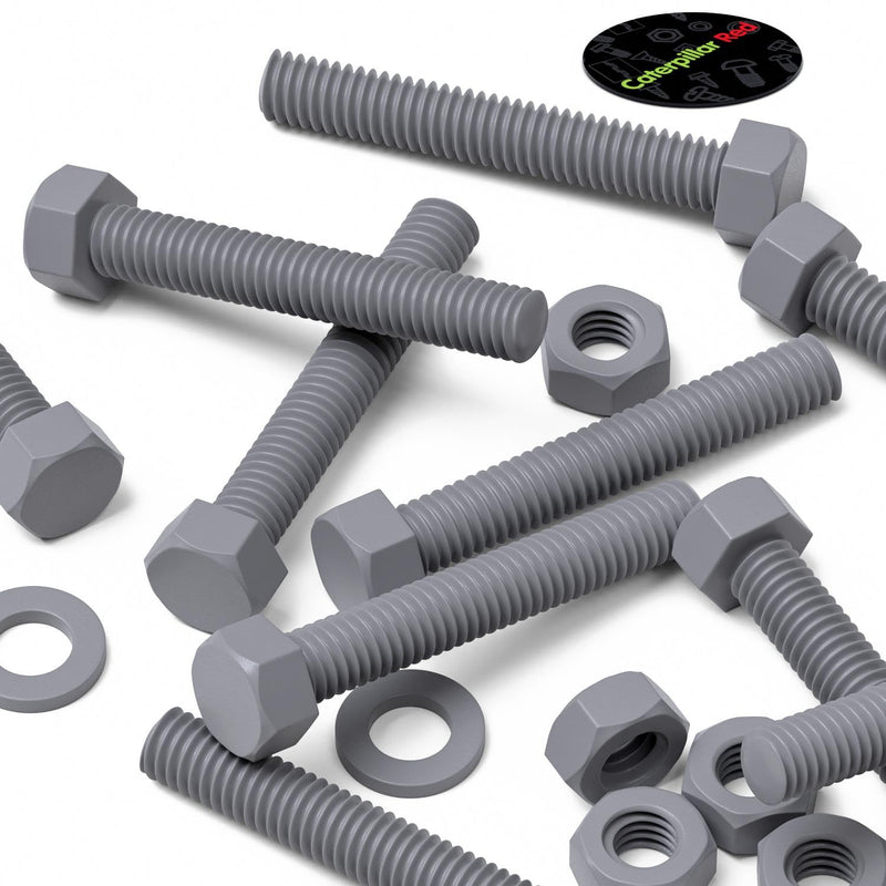 [Australia - AusPower] - 50 x Hexagon Head Screws Grey PVC Plastic nuts and bolts, oxidation resistant, weather resistant, UPVC, Plastic nuts and bolts, M6 x 40mm, (15/64 x 1-37/64 in) 