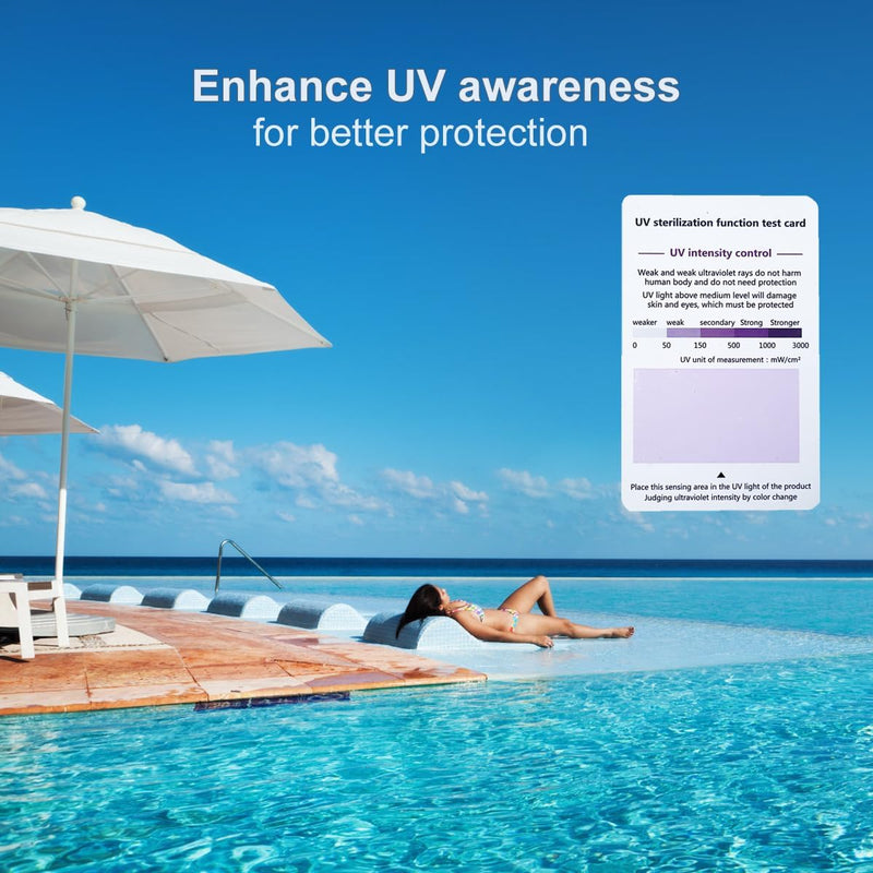 [Australia - AusPower] - 3-Pack UV Test Cards - Premium PVC UV-C Detection Cards with UVB/UVC Testing Stickers for Ultraviolet Radiation Monitoring 