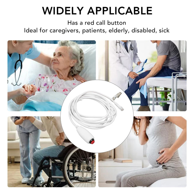 [Australia - AusPower] - Nurse Call Cord, Crystal Head 6P4C Replacement Push Cord Cable for Nurse Station 9.8ft 