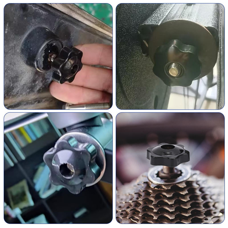 [Australia - AusPower] - 10 Pack 6 Star Knobs 1/4 Inch 20 Female Threaded Hexagon Head Thru Knob Clamping Knobs Jig Knobs T Knob 
