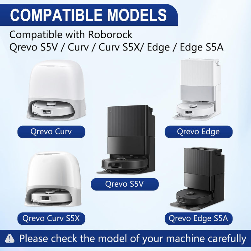 [Australia - AusPower] - 34 PCS Qrevo S5V Replacement Accessories Compatible with Roborock Qrevo Curv/S5X/Edge/Edge S5A/Qrevo S5V Robot Vacuum, 2 Mainbrush, 6 Scent Tablets,4 HEPA Filters, 6 Dust Bags,6 Mop Pads, 6 Side Brush 