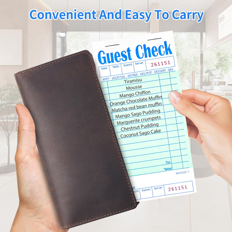 [Australia - AusPower] - 5 Pack Guest Check Books, Server Note Pads for Restaurant, Green Waiter Checkbook, Waitress Notepad, Food Receipt Book, Restaurant Order Pad 50 Sheets/Pack, 250 Total Tickets 