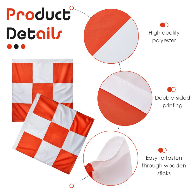[Australia - AusPower] - Safety Airport Flag, 36 x 36 Inch, Marking Orange and White Checkered Racing Flags for Safety Warning Marking Airport Construction Vehicles Site Obstacles Bike Truck Camping(2 Pcs) 2 