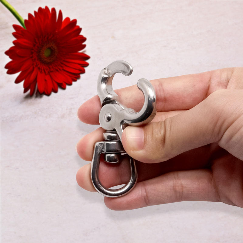 [Australia - AusPower] - 2 Pcs Trigger Snaps Swivel Hooks 2 3/5", Heavy Duty 316 Stainless Steel Trigger Clips for Marine, Flag, Dog Leash 