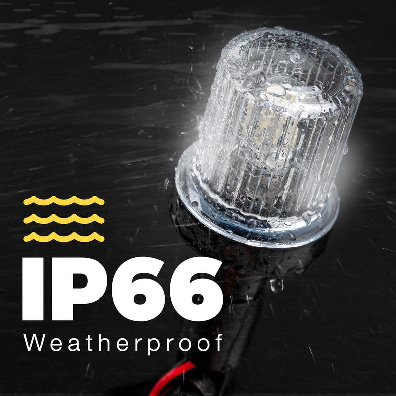 EVERBEAM P700 Adjustable Stainless Steel Anchor Light for Fishing Boats and Marine Vessels - Gives 360 Degree Visibility for 3 Nautical Miles - Weatherproof Fold Down 36pc LED inc. Fittings and Manual 12 Inch