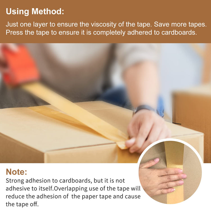 [Australia - AusPower] - TooCust Kraft Paper Tape Self Adhesive,2" X55YD,Brown Paper Tape, Biodegradable Brown Packing Tape,Paper Packing Tape with Strong Adhesive,1 Roll 1 