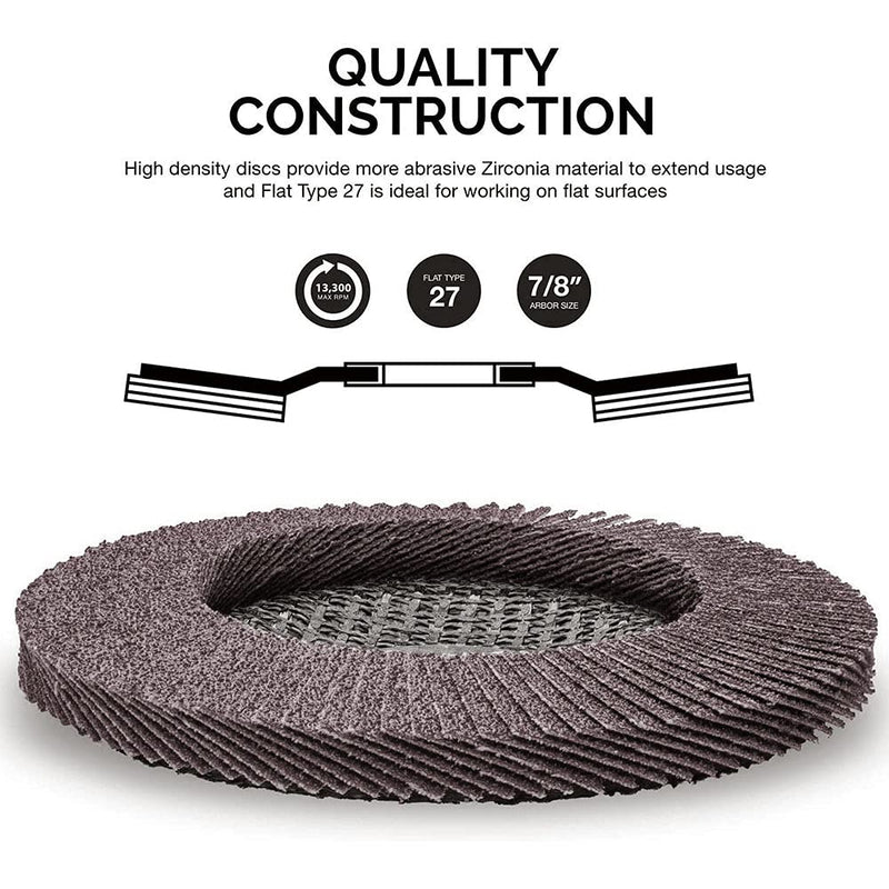 [Australia - AusPower] - 240 Grit Flap Discs 4 1/2 Inch Aluminum Oxide 10 Pack Angle Grinder Attachment Sanding Disc Blending Grinding Finishing 240 Grit 