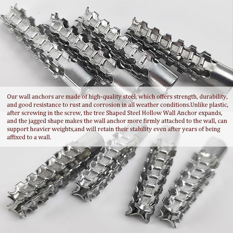 [Australia - AusPower] - 100 Pcs Drywall Anchors (Screws No Included), Expansion Pipe for Hollow Walls Tile,Cement Bolt Expansion Tube,Fixing Stripped Screw Holes(M8*32) 8*32 silver 100 