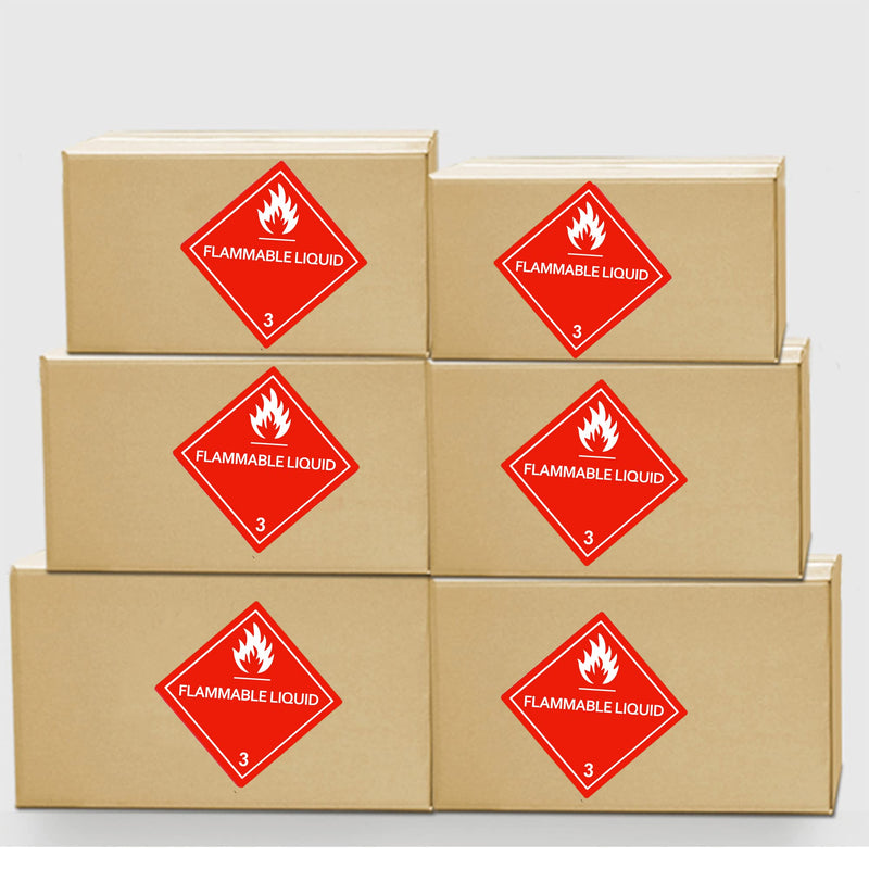 [Australia - AusPower] - Hybsk 100pcs Flammable Liquid Warning Labels Class 3 Hazard Self Adhesive Stickers 4 x 4 Inch Warning Glossy Paper Labels (Class 3) 