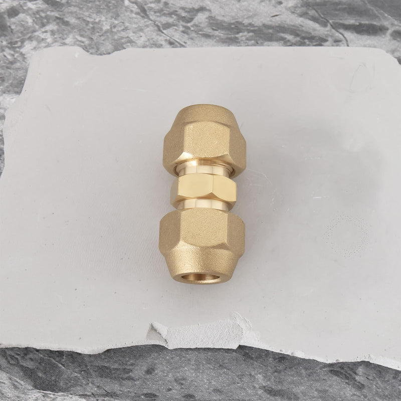 [Australia - AusPower] - 1Pc 3/8 Refrigerant Line Union Nut Brass Flare Union Connector for 9mm and 9.52mm Outer Diameter Air Conditioning Copper Tube 3/8 Inch 