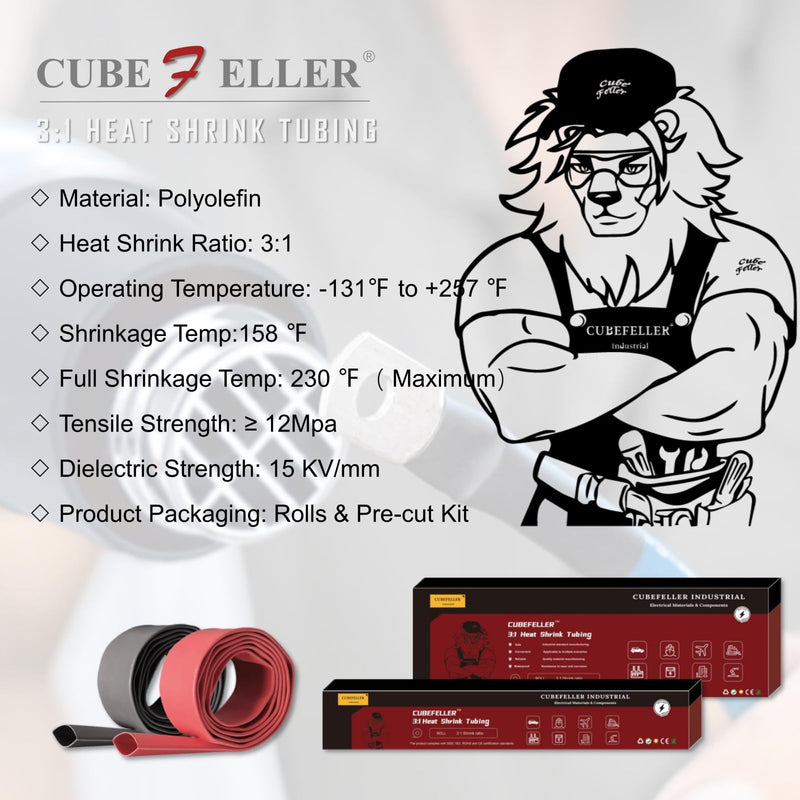 [Australia - AusPower] - CUBEFELLER® 3:1 Waterproof Heat Shrink Tubing, 3/4 Inch, 4Ft, Clear, Marine Grade Heat Shrink Tube Roll,Waterproof Adhesive Lined,Insulation Sealing Oil-Proof Wear-Resistant 3/4" (19.1mm) - 4 Feet 1 