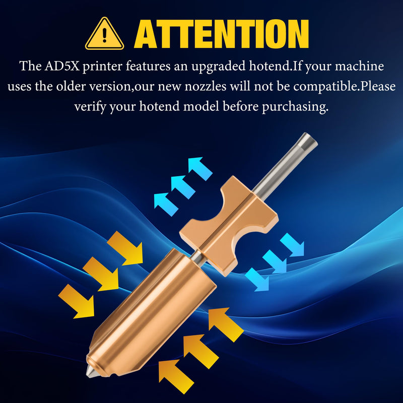 Upgraded 0.25MM&0.4MM&0.6MM Hotend Kit for Flashforge AD5X Nozzle,All Metal Hot End/Printhead Replacement,3Pcs 3D Printer Assembled Extruder Kits with Detachable Nozzle,Extra 3PCS(Silicone Sock+Brush) 0.25MM+0.4MM+0.6MM