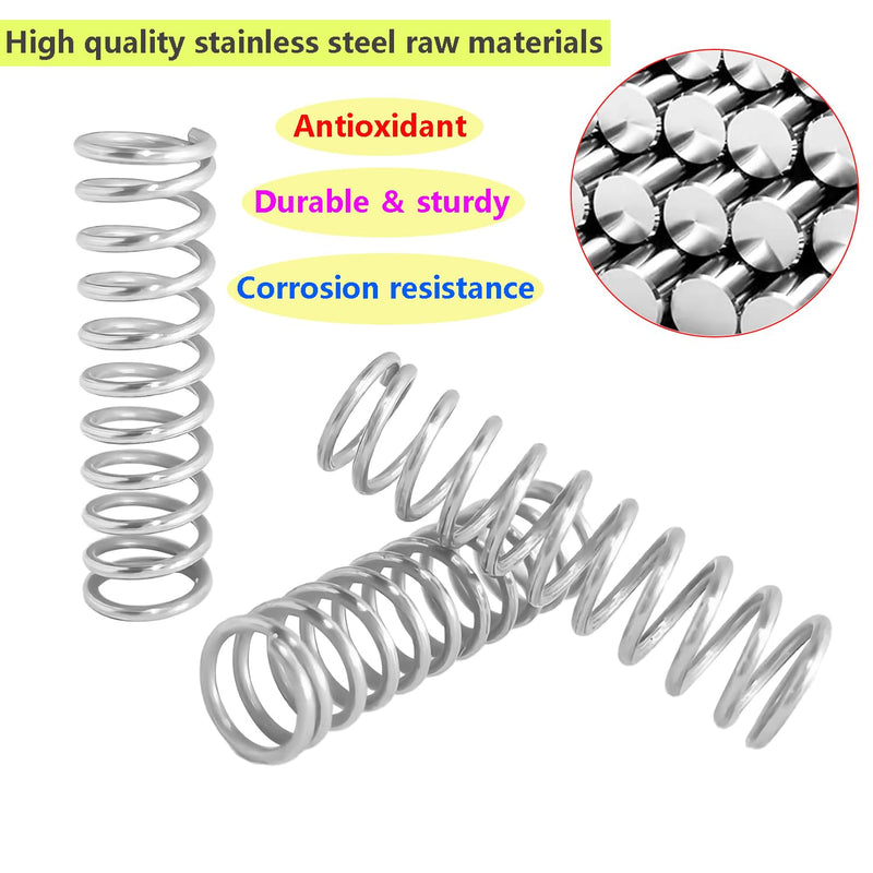 [Australia - AusPower] - 10Pcs Stainless Steel Springs, Compression Springs, Wire Diameter 1.2mm, 10mm OD, 70mm Free Length, Springs for Shop and Home Repair OD 10mm*70mm 