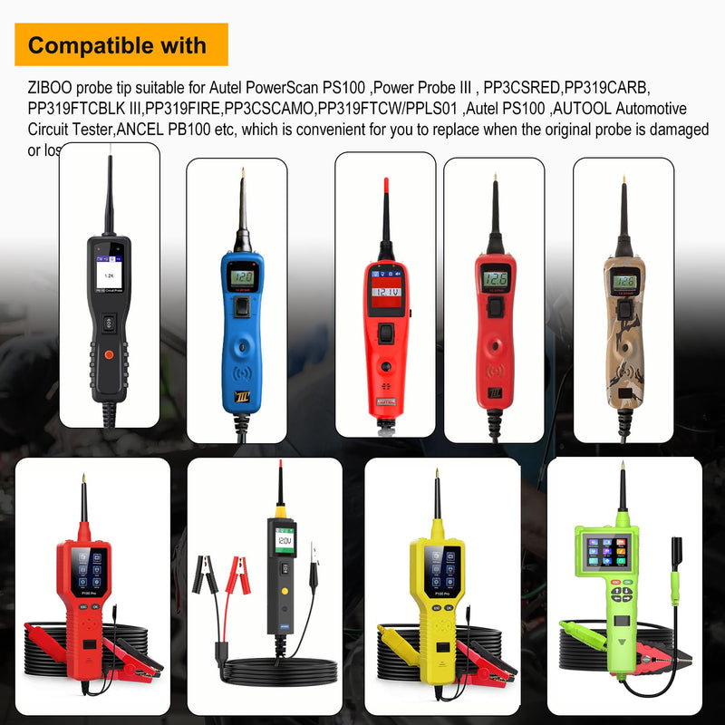 [Australia - AusPower] - ZIBOO - 2Pk 4Mm Banana Jack 3 Tip Black (PPTK0024-2),Use for Autel Circuit Tester Power Circuit Probe 2 