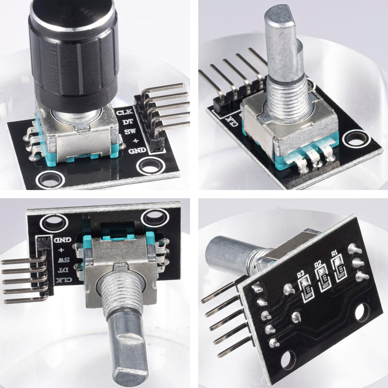 [Australia - AusPower] - KY-040 Rotary Encoder Module 360 Degree Switch Encoders with Knob Cap Brick Sensor Modules(Pack of 4pcs) 