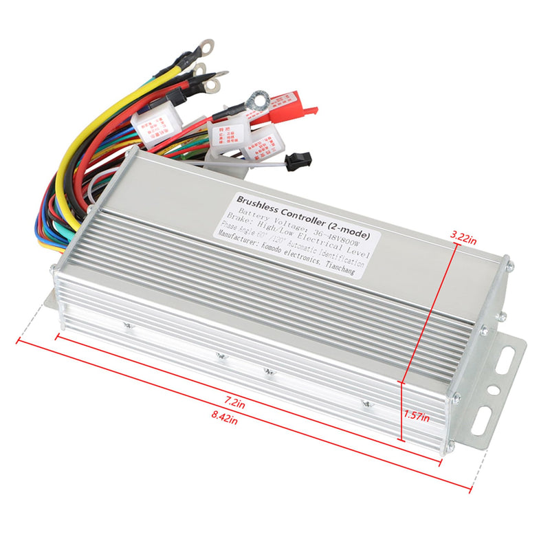 labwork Brushless DC Electric Motor Speed Control Box (2-Mode) Replacement for Electric Bicycle Scooter 36-48V 800W Square Wave Controller