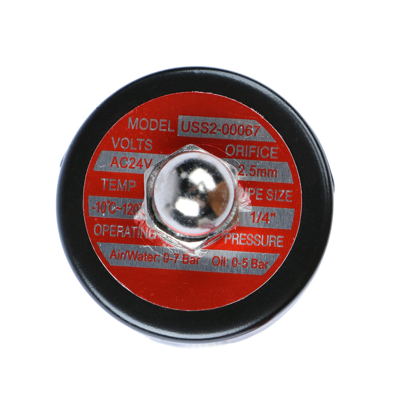 U.S. Solid 1/4" Stainless Steel Electric Solenoid Valve 24VAC N.C. VITON Water Air Fuel 0.25 Inch