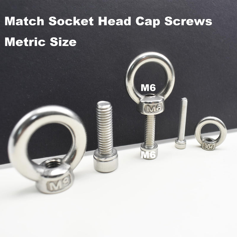 [Australia - AusPower] - 10 Pcs M8 Stainless Lifting Eye Nuts Thread Ring Shoulder Metric EyeNuts Fastener 