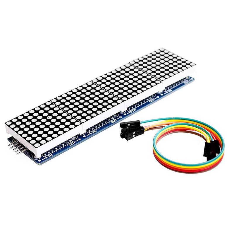 [Australia - AusPower] - Hailege 2pcs 8x8 Dot Matrix LED Module Four in One Dot Matrix Display for Arduino Microcontroller with Dupont Wire 