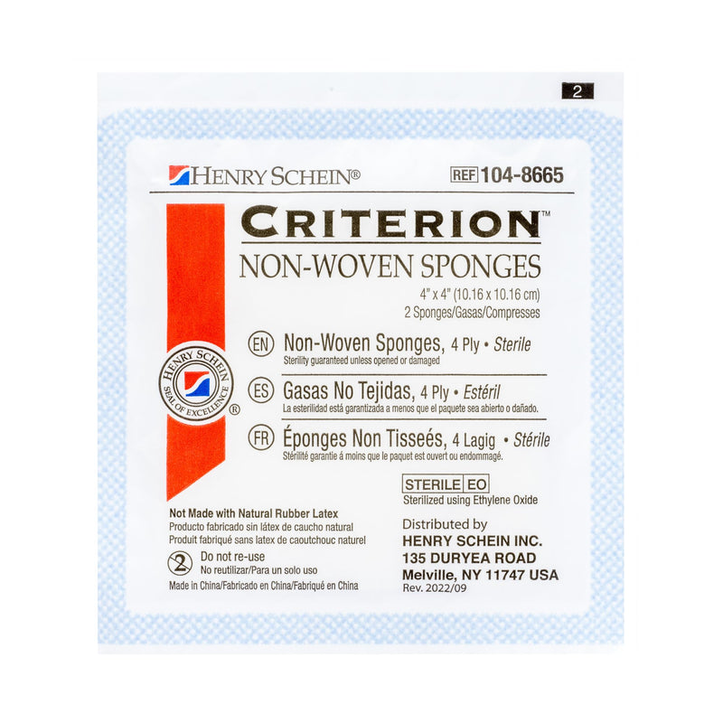 [Australia - AusPower] - Criterion 4x4 Non-Woven Sponge- Rayon/Polyester Blend, 4-Ply, Sterile- 50/PK 50 Count (Pack of 1) 