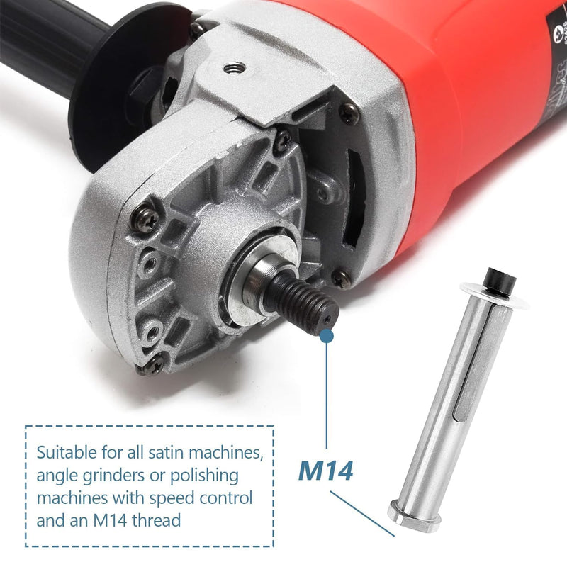 [Australia - AusPower] - Satin Roller M14 Thread - Grinding Attachment & Extension for Angle Grinder, Satin Attachment for Angle Grinder, Polishing Machine, Roller Grinder, Mandrel Adapter for Polishing and Satin Machines 