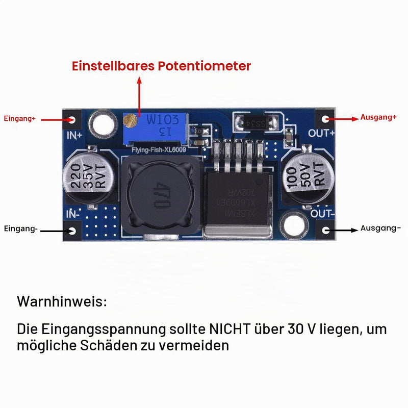 Hailege 5pcs XL6009 DC-DC Adjustable Boost Module DC3.0-30V to DC5-35V Output Voltage Power Converter PCB Module 400KHz
