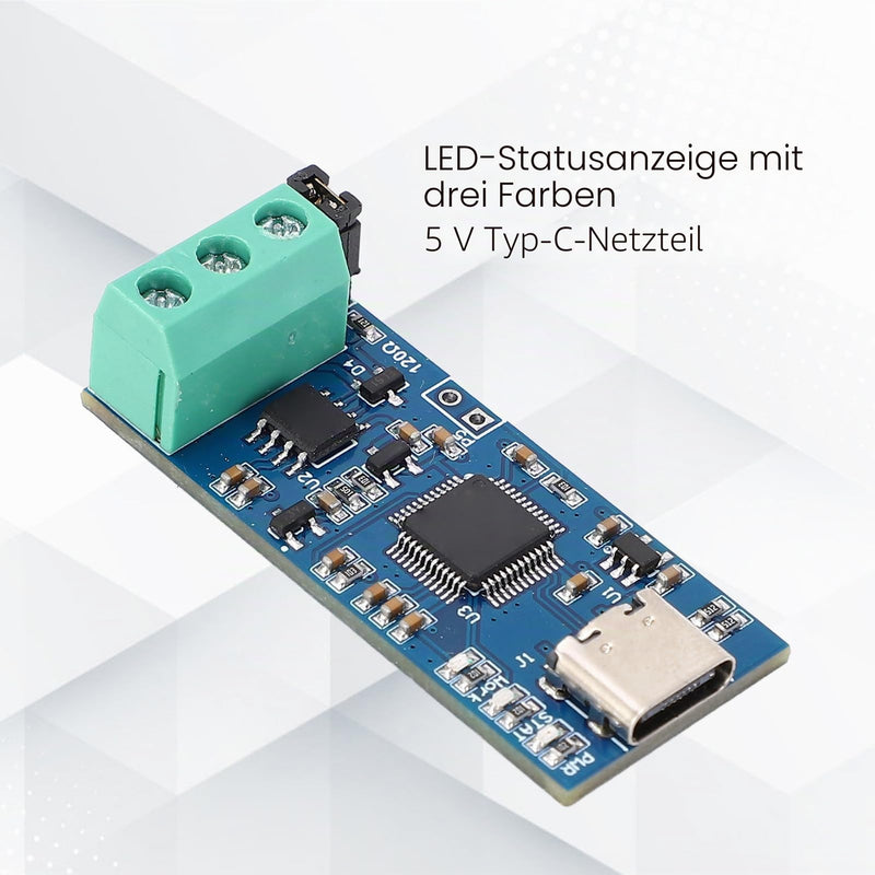 SEAFRONT USB to CAN Module Type C Power Supply Converter Adapter for CAN 2.0A CAN 2.0B CAN FD Protocol Bus Analyzer V2.0 LED Display High Performance