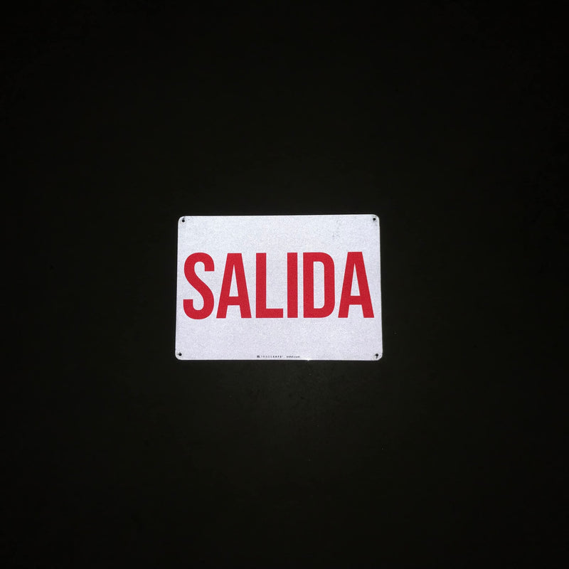 TRADESAFE Exit Sign - Salida Spanish Signs for Business, Quick Install Aluminum Safety Sign, Light Reflective, UV-Resistant, Waterproof, 14” X 10”, Indoor and Outdoor Signs
