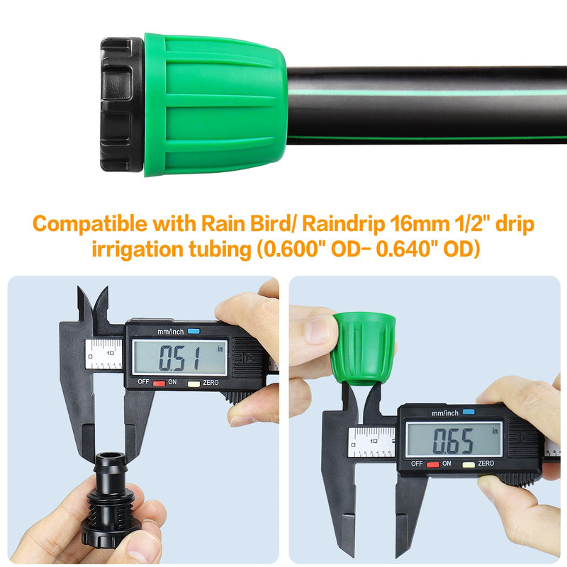 [Australia - AusPower] - Drip Irrigation 1/2" End Cap Fittings?1/2 Inch Drip Line Lock Barbed End Plug Connectors for 1/2 Drip Irrigation Tubing (1/2" ID x 0.640" OD) Anti-Drop Drip Irrigation Parts (12 Pieces) 1/2" Barbed End Plug-12P 