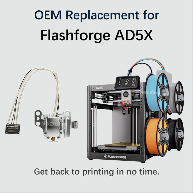 Original AD5X Hotend Heating Assembly for Flashforge AD5X 3D Printer Hotend Heating Block Component with Ceramic Heater, Thermistor Sensor & Metal Clip, Durable AD5X Extruder Parts & Accessories AD5X Hotend Assembly