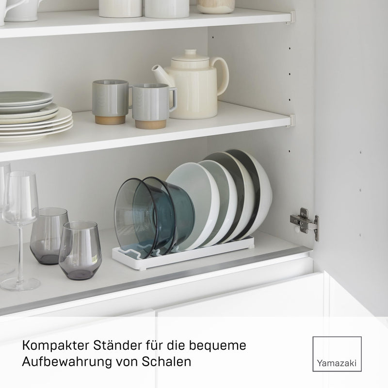 Yamazaki 1373 Tower Bowl Storage L, White, Steel, Minimalist 32 x 11 x 2.5 cm (L x W x H) | Steel, with non-slip silicone feet, organizer for shelves and drawers, 11 x 32 x 2.5 cm, Japanese design