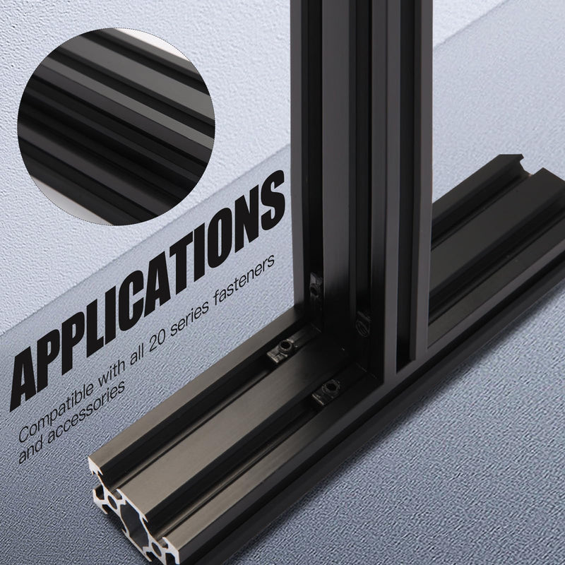 2pcs 500mm V Slot 2040 Aluminum Extrusion European Standard Anodized Black Linear Rail for 3D Printer Parts and CNC DIY (19.7inch) 2PCS 2040V