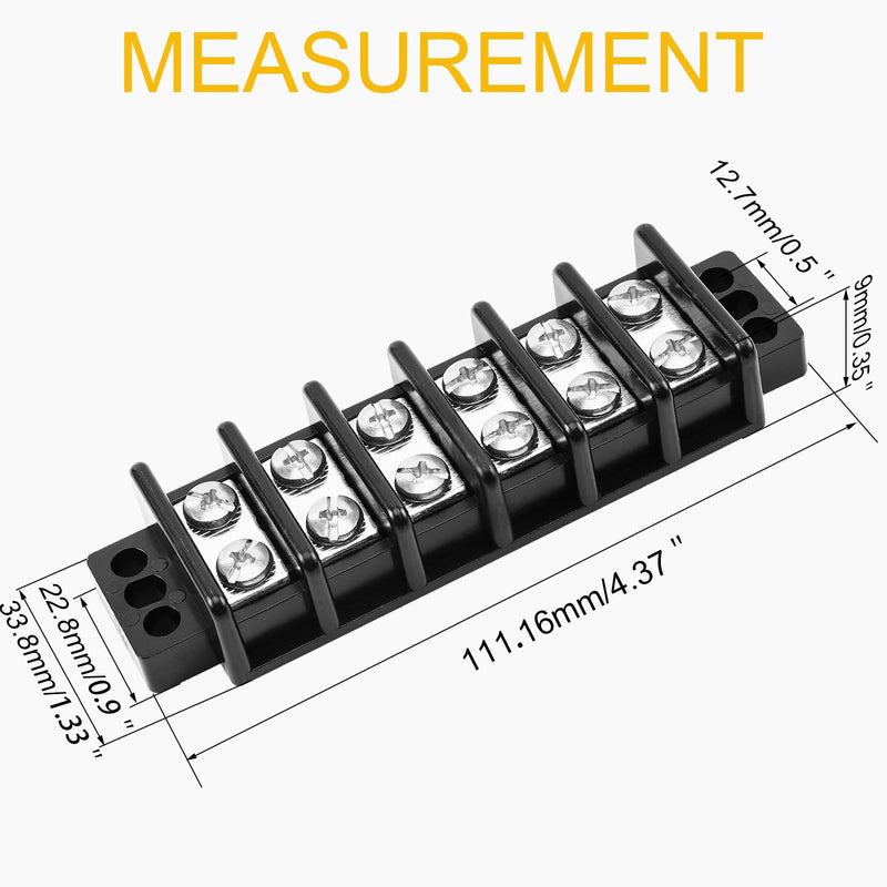 [Australia - AusPower] - GLOSO Marine Terminal Blocks TBD Double Row Stainless 10-22 AWG Cu, 30A/600V- 1 Pack, 6 Poles 6P 30A/600V, M4 