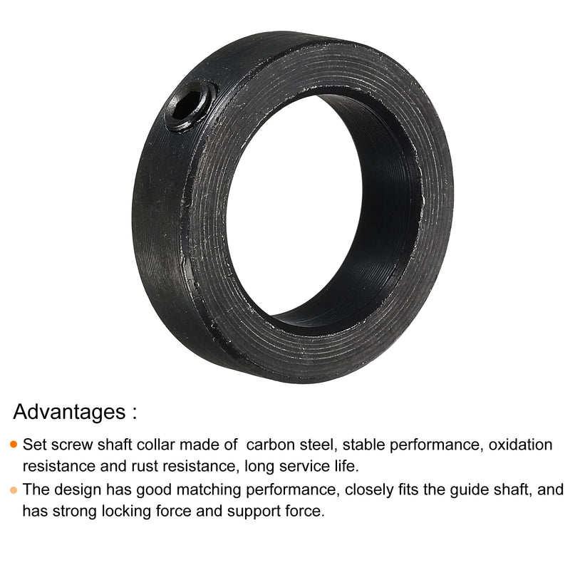 [Australia - AusPower] - MECCANIXITY Shaft Collar 1-1/8" Bore Carbon Steel Set Screw Style Clamping Collars Black 4 Pack 1-1/8" 