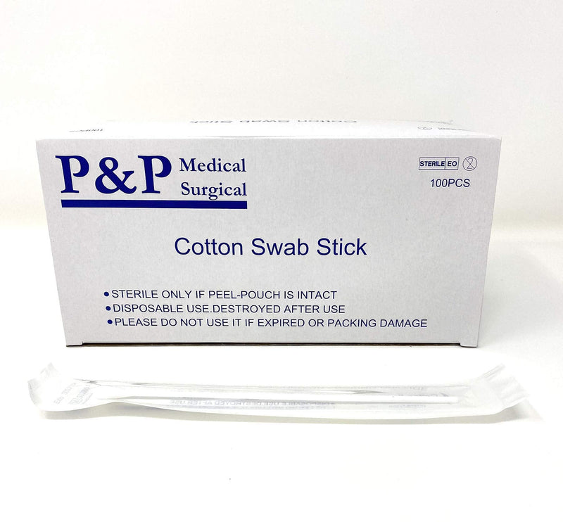 [Australia - AusPower] - Sterile Cotton Tipped Applicator 6" by P&P MEDICAL SURGICAL Box of 100 