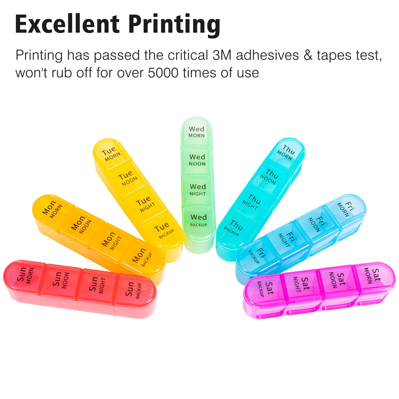 [Australia - AusPower] - Daviky Pill Organizer 4 Times a Day, Daily Pill Box Organizer, Large Weekly Medicine Pill Organizer, Pill Cases Organizers 7 Day, Pill Boxes 7 Day to Hold Vitamins, Medication Black 