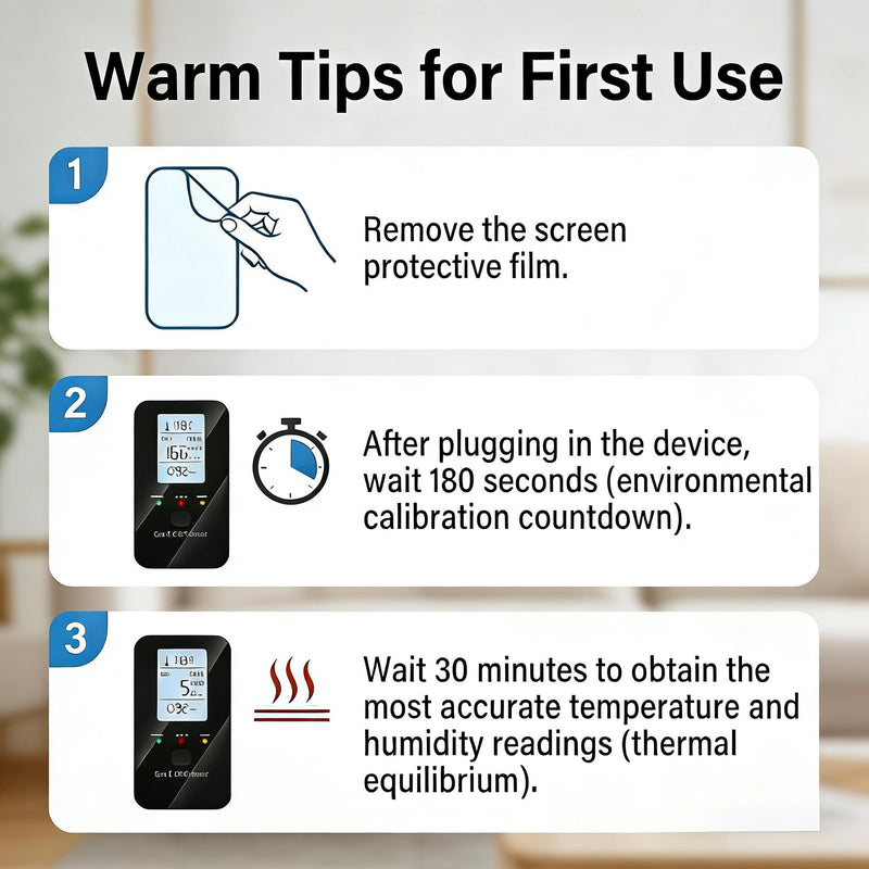 Steadfast to Haven 4-in-1 Detector with HD Screen, Home, Apartment, Hotel, Camping RV (Black)