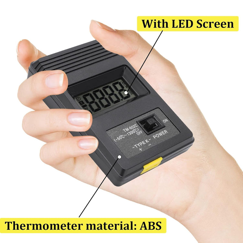 [Australia - AusPower] - Nimomo Thermocouple Thermometer, -50-1300 °C K-Type Digital Thermometer Temperature Meter with Sensor (-50-300 ℃), LCD Digital Temperature Meter for Fridge, Aquarium, HVAC, Industry 