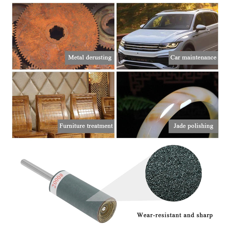 [Australia - AusPower] - SG Store Pack of 10 Sandpaper Sanding Head Sandpaper Rod Sanding Belts Sleeves Sanding Wheel Woodworking Polishing Tool 180-7000 Grit 180-7000 Körnung 