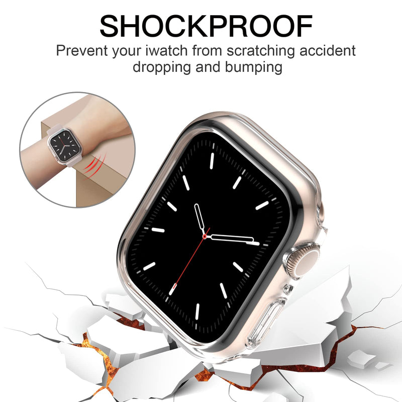 [Australia - AusPower] - Recoppa Compatible for Apple Watch Case 45mm Series 7 8 9, Shockproof Ultra-Thin Hard PC Bumper Case All-Around Edge Protective Cover Frame[NO Screen Protector] for iWatch Accessories, Clear 
