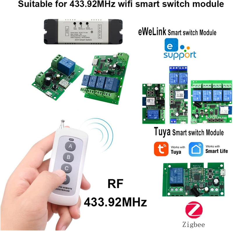 [Australia - AusPower] - 2 Packs of Universal Remote Control 1527 Learning Code 4 Button Transmitter Long Range for Smart Home Garage Door Opener 