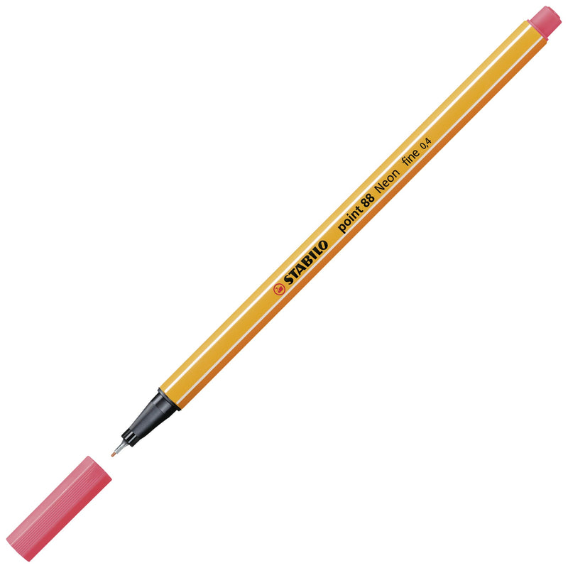 [Australia - AusPower] - STABILO Point 88 Pen, Neon Red 1 Count (Pack of 1) 