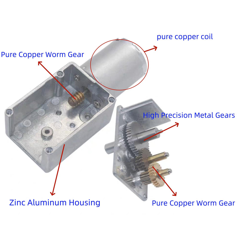 [Australia - AusPower] - DC 12V High Torque Turbo Worm Electric Geared Motor Reduction Speed Reversible JGY-370 ﻿ (12V 10RPM) 12V 10RPM 