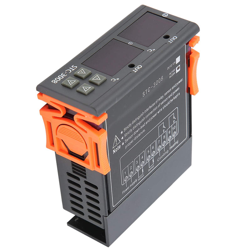 [Australia - AusPower] - Jeanoko STC-3008 50/60Hz Dual Display Dual NTC Probe Sensor 10A -50°C-70°C Digital Temperature Thermostat Controller (110~220V) 