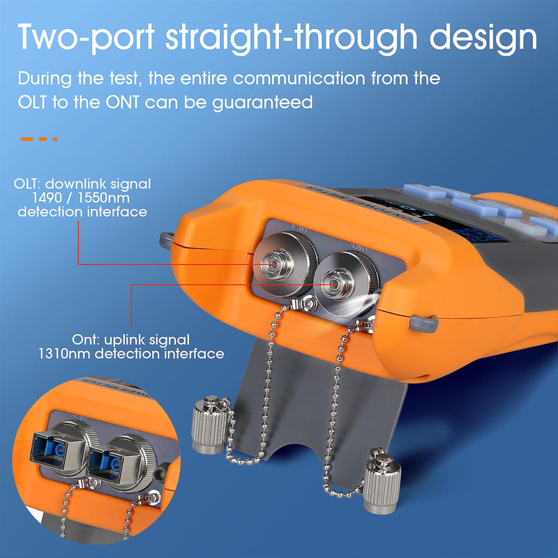 [Australia - AusPower] - PON Optical Power Orange A-330U SCUPC Interface Optical Fiber Power Meter Network Online Detection Tester with SCUPC/FCUPC Adapter 1310 1490 1550nm (SCUPC FCUPC Interface) SCUPC FCUPC interface 