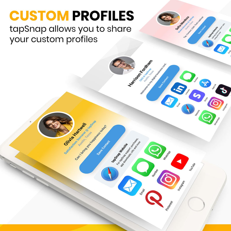 [Australia - AusPower] - Dot Digital Business Card for Back of Phone (TapSnap) | No Subscription/No-Fee | Instantly Share Contact Info, Socials & More - for iPhone and Android - NFC Tap to Share (White) White 