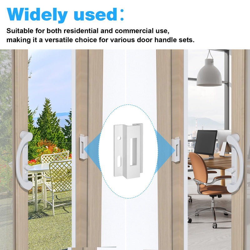Patio Sliding Door Keeper／Hook Style Latch／E 2124 Latch Lock Replacement Pella,Micron 1200 Series,Viking Doors and Other Sliding Glass Doors,Extruded Aluminum (White) (2 Pack) 2 Pack