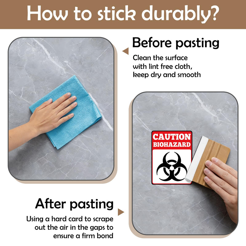 10PCS Biohazard Stickers Sign Decals Biohazard Warning Sign for Labs Self-Adhesive Vinyl Toxic Waste Sticker for Labs Hospitals Factories and Industrial Use Warning Stickers for Lab 4 X 5.4 In