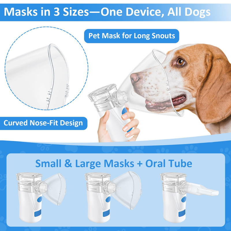 [Australia - AusPower] - Nebulizer for Dogs Handheld Dog Nebulizer – Portable Pet Device with Dog Mask, USB Rechargeable, Quiet Operation 