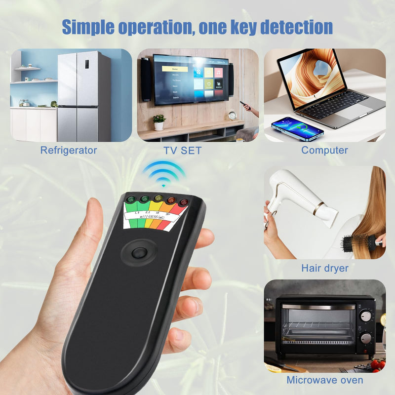 [Australia - AusPower] - EMF Meters 5 Light Portable Magnetic Field Detector, Ghost Hunting Emf Detector for Office/Home/Outdoors (1 pack) 